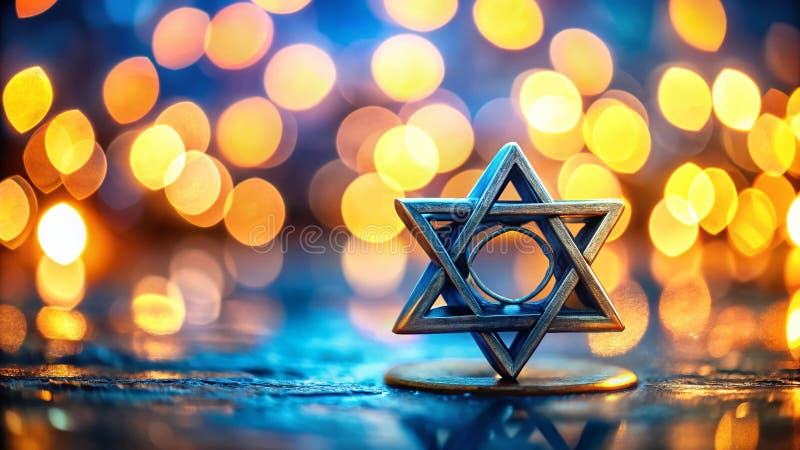 Intriguing Miniature Star of David Captured in a Tilted Circle A Stunning TiltShift Photography Effect stock illustration