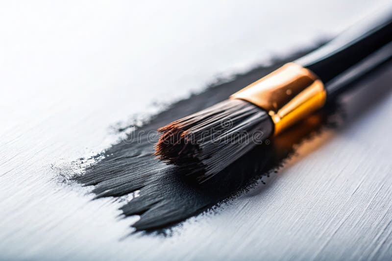 Intriguing Miniature World Black Brushstrokes and TiltShift Magic on a White Canvas A captivating exploration of royalty free illustration