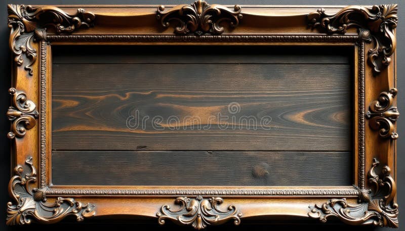 Intrikera florkarvar på ornate wooden frame med rustik ljussken ram vektor illustrationer