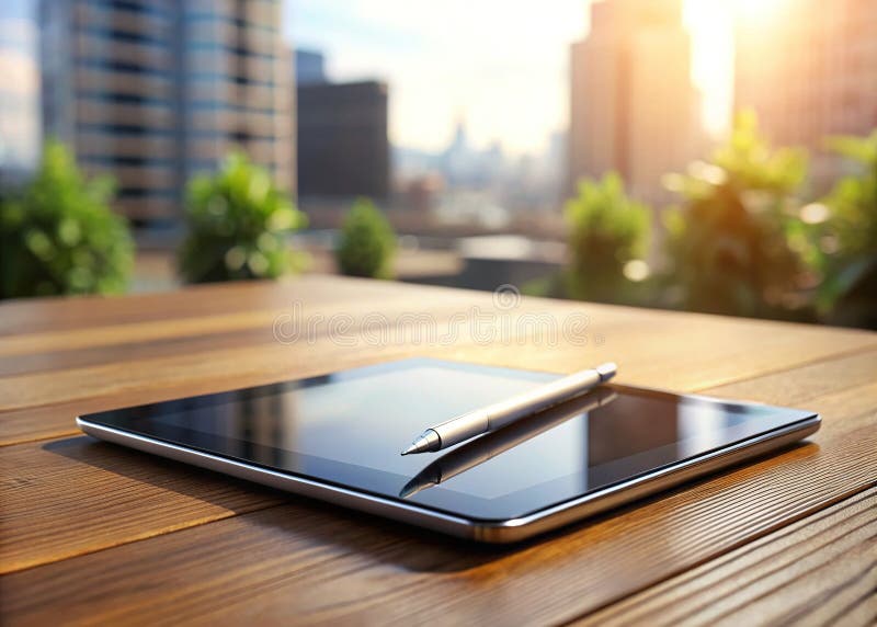 Effortlessly Sign Documents on the Go with This Sleek Electronic Tablet Experience the Future of Digital Handwriting stock illustration