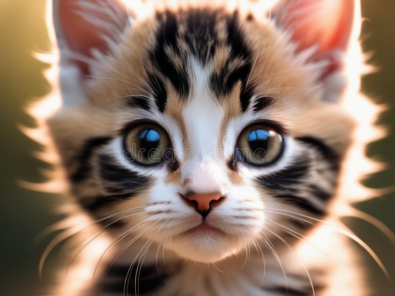 Intrépidamente lindo un retrato cautivador de la juguetona inocuencia de un gatito generado ilustración del vector