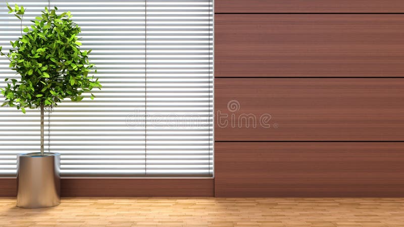 Intérieur avec l'usine et les abat-jour illustration 3D illustration stock Intérieur avec l'usine et les abat-jour illustration 3D illustration stock