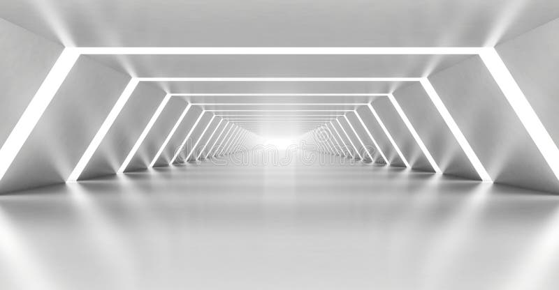 Intérieur blanc vide de couloir lumineux par résumé illustration stock Intérieur blanc vide de couloir lumineux par résumé illustration stock