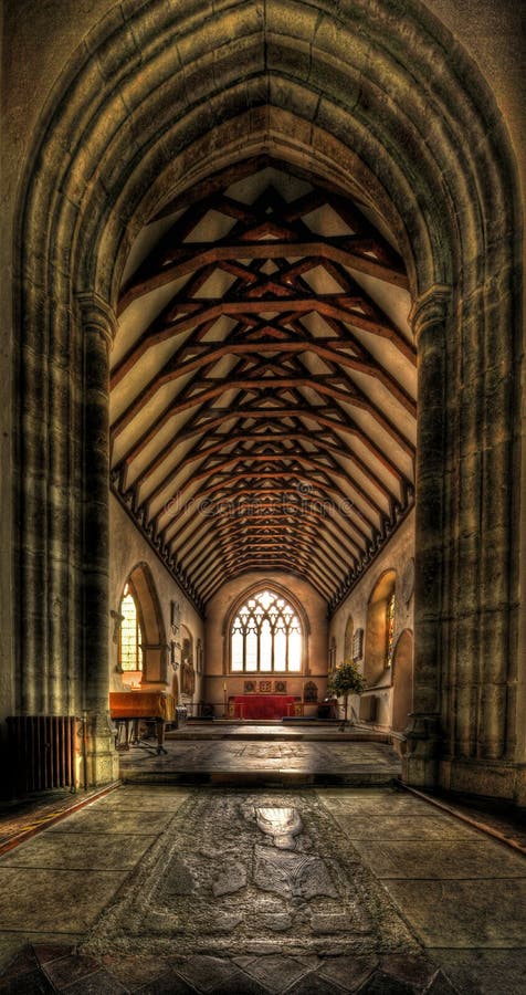 Church interior showing main isle. Church interior showing main isle