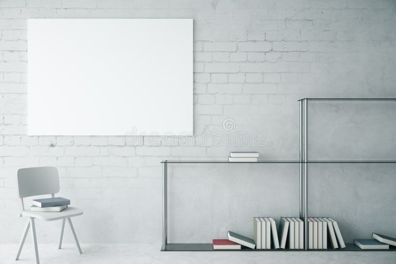 Intérieur de brique avec l'étagère moderne illustration de vecteur Intérieur de brique avec l'étagère moderne illustration de vecteur