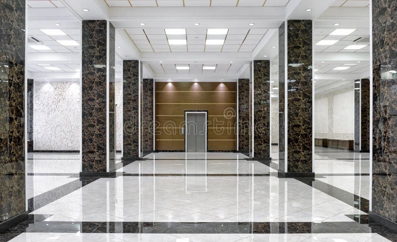 Intérieur de marbre d'un lobby de luxe de société ou d'hôtel