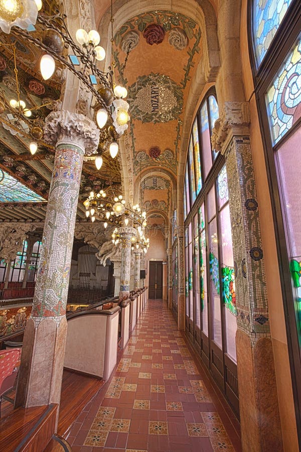 Intérieur des Palaos de la Musica, Barcelone, Espagne, 2014 photo stock Intérieur des Palaos de la Musica, Barcelone, Espagne, 2014 photo stock