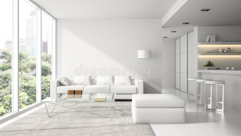 Intérieur du grenier de conception moderne dans le blanc illustration stock Intérieur du grenier de conception moderne dans le blanc illustration stock