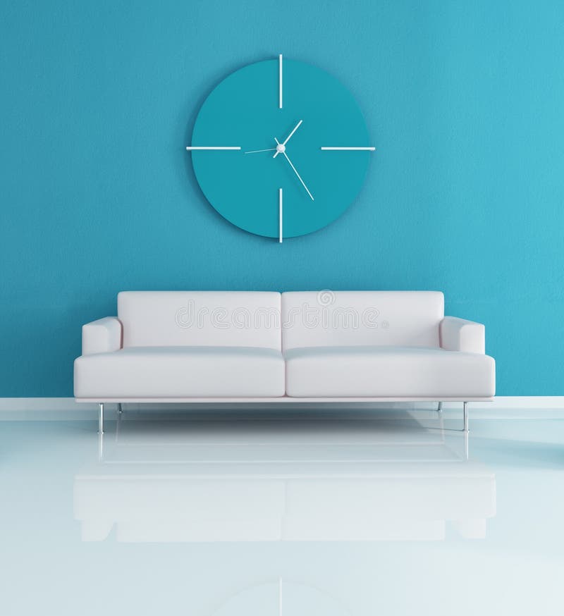 Intérieur moderne bleu illustration de vecteur Intérieur moderne bleu illustration de vecteur