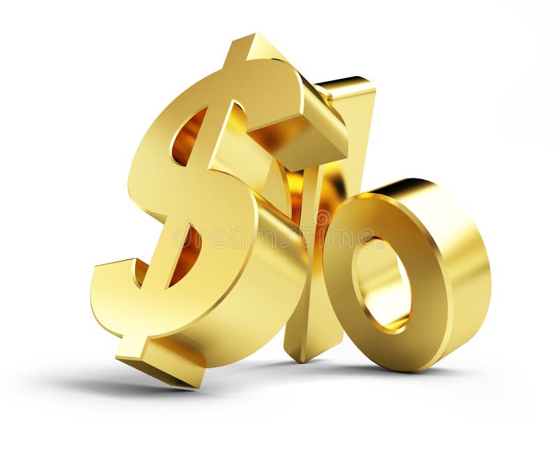 Intérêt, illustrations du symbole dollar 3d d'or illustration stock Intérêt, illustrations du symbole dollar 3d d'or illustration stock