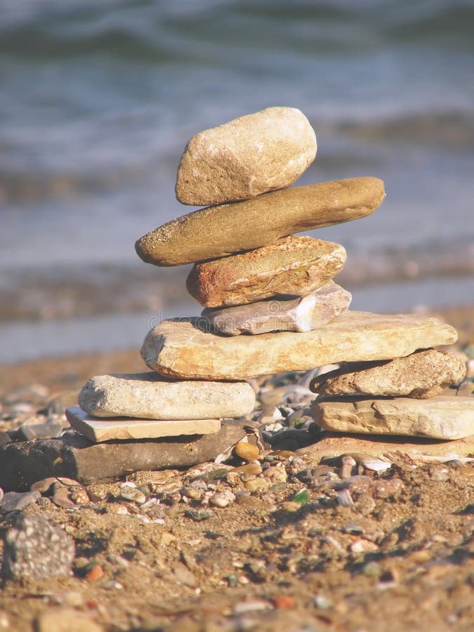 Closeup of Inukshuk Inuksuk Landmark Near Arviat, Nunavut Stock Image