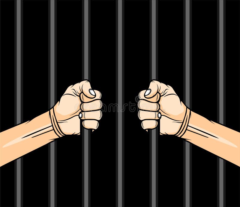 inside the prison hand holding the iron bars vector illustration, di dalam penjara tangan memegang ilustrasi vektor jeruji besi. inside the prison hand holding the iron bars vector illustration, di dalam penjara tangan memegang ilustrasi vektor jeruji besi