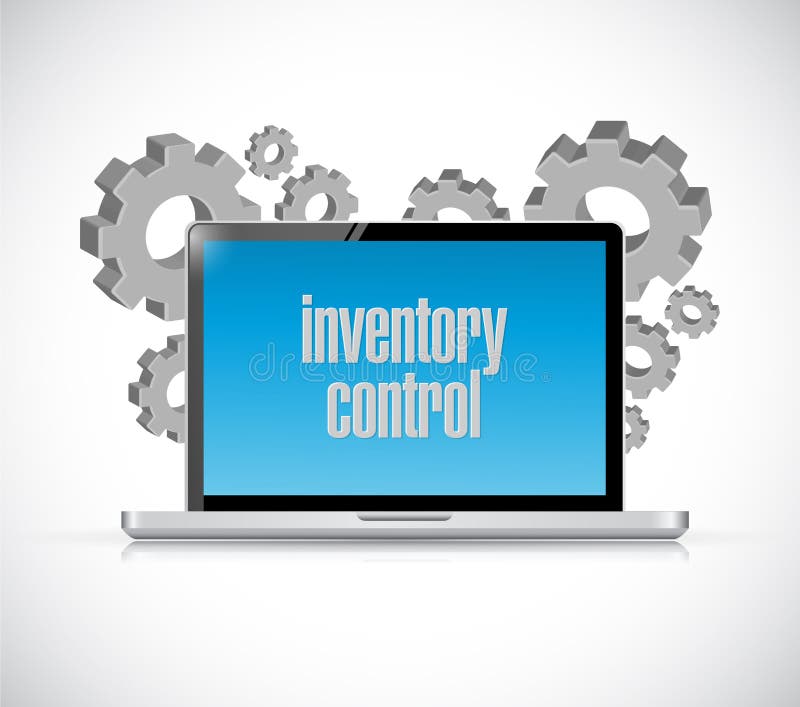 Inventory control tech computer sign concept royalty free illustration