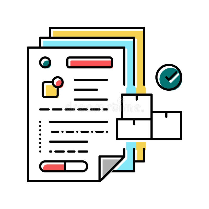 Inventory Paperwork Color Icon Vector Illustration Stock Vector