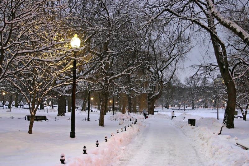 Inverno de Boston foto de stock. Imagem de romântico, lâmpadas - 4288424
