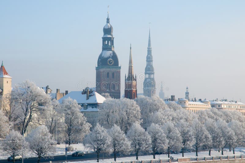 Inverno a Riga, Lettonia fotografia stock Inverno a Riga, Lettonia fotografia stock