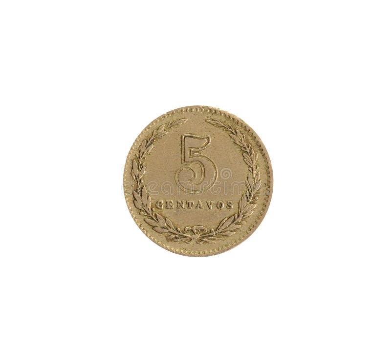 Reverse of 5 centavos coin made by Argentina in 1927, that shows Numeral value. Reverse of 5 centavos coin made by Argentina in 1927, that shows Numeral value