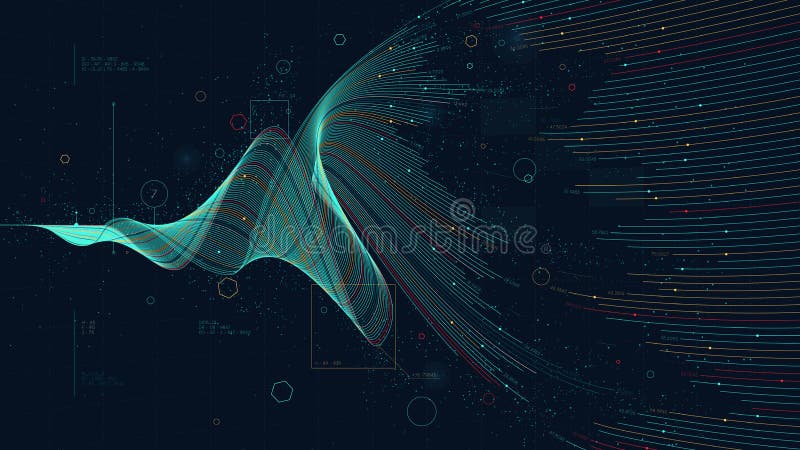 Inversión digital, financiera de la visualización grande de los datos del analytics futurista del negocio y concepto del desarr stock de ilustración