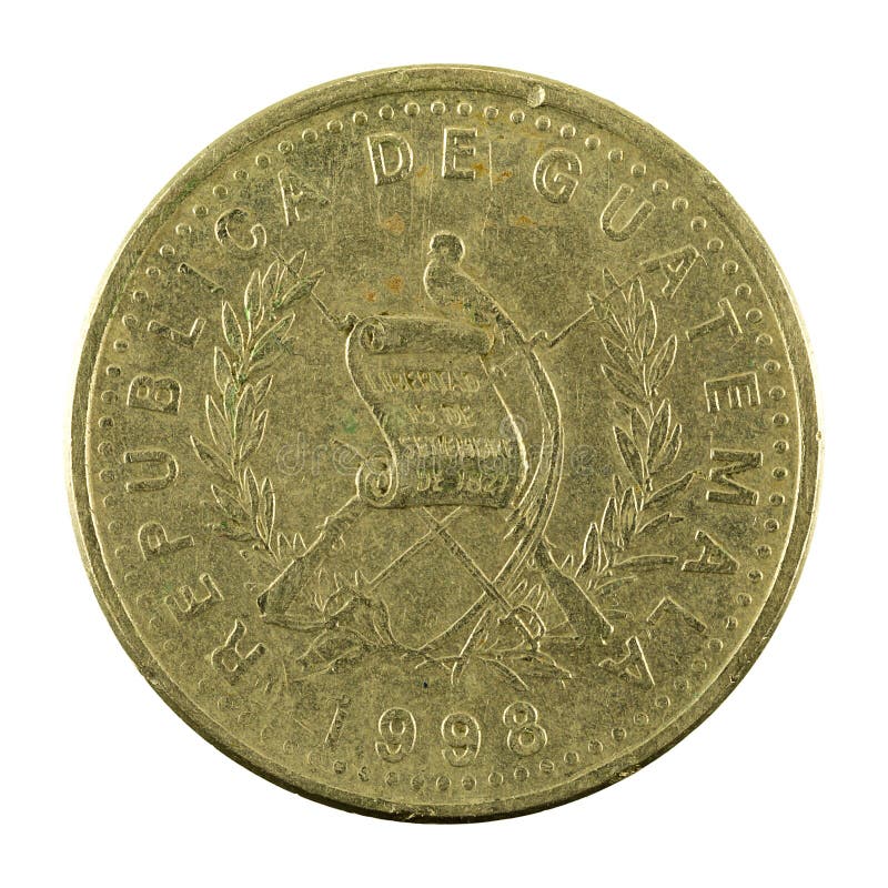 25 inverso della moneta 1998 del centavo del guatemalteco fotografia stock 25 inverso della moneta 1998 del centavo del guatemalteco fotografia stock