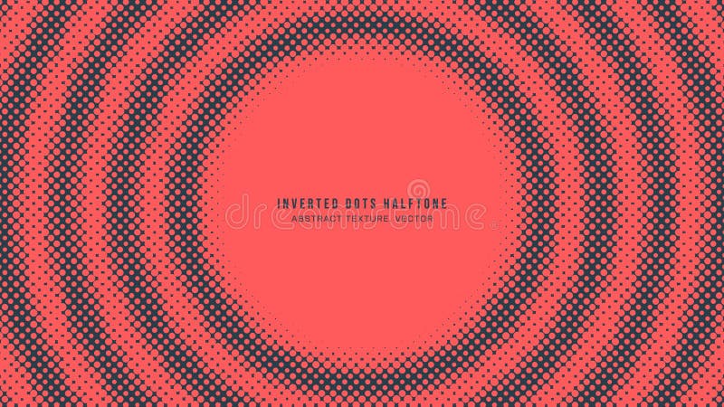 Inverted Dots Half Tone Pattern Circular Frame Vector Red Black Abstraction stock illustration