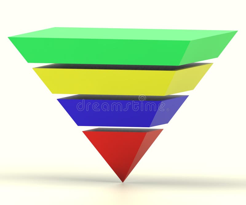 Inverted Pyramid With Segments Shows Hierarchy