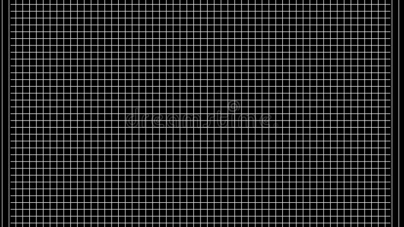 Inverted squared paper with white line animations on black background