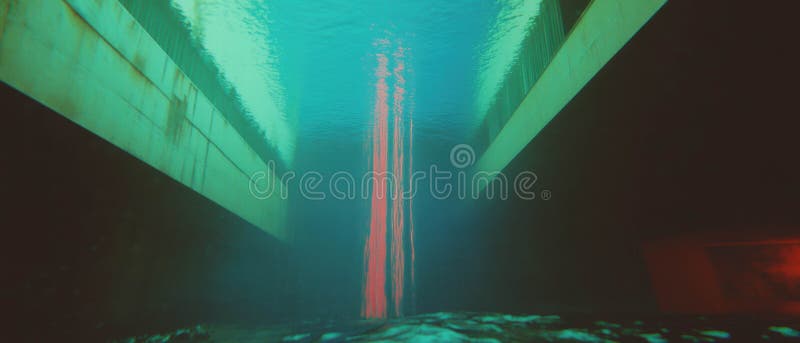 Inverted waterfall flows upwards in a surreal display of gravity defiance royalty free stock images