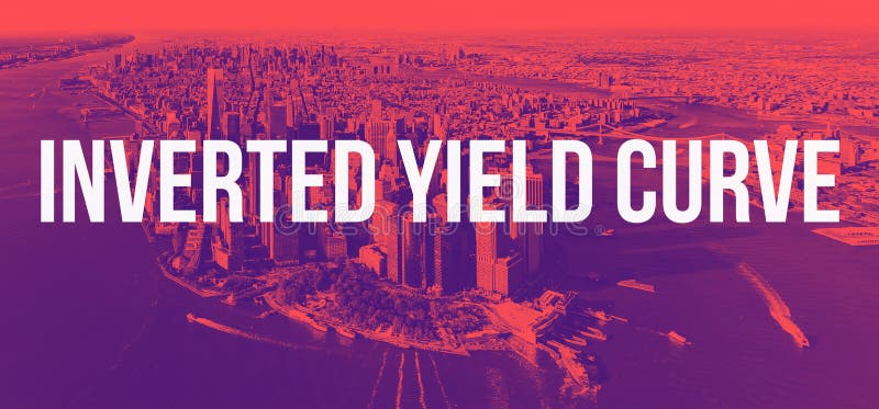 Inverted Yield Curve with aerial view of New York City royalty free stock images Inverted Yield Curve with aerial view of New York City royalty free stock images