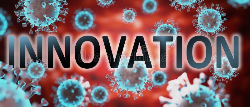 A investigação e a inovação realizadas através da inovação vocal e dos vírus para simbolizar que a inovação está relacionada com a