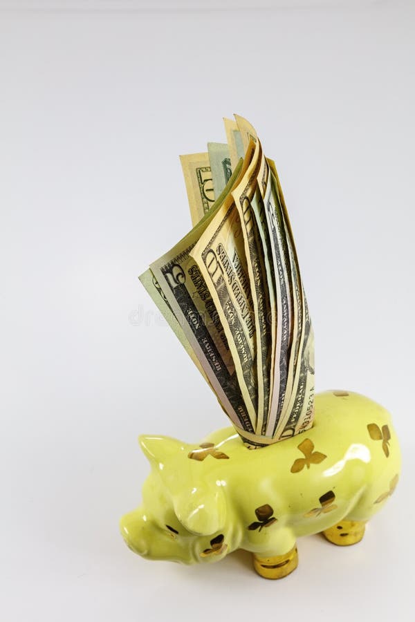 Investing savings cash piggy bank management stock photos Investing savings cash piggy bank management stock photos