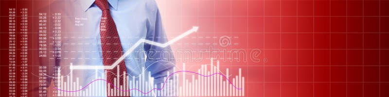 Young stock market trader man over growing chart background. Young stock market trader man over growing chart background