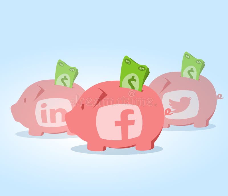 Investissement social de media illustration stock Investissement social de media illustration stock