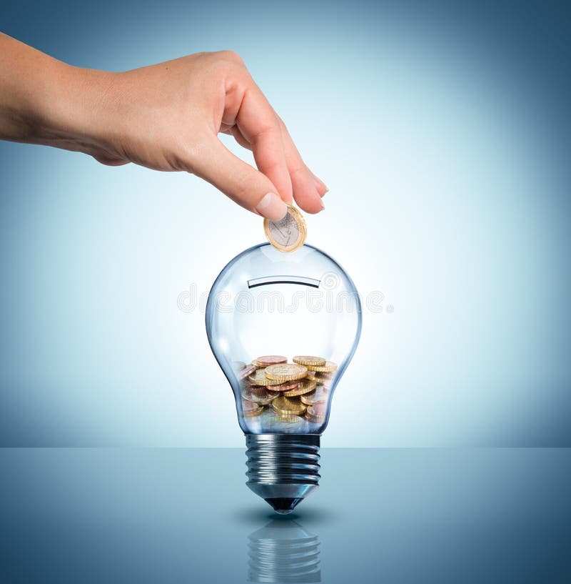 Investissez au concept d'énergie - euro dans l'ampoule
