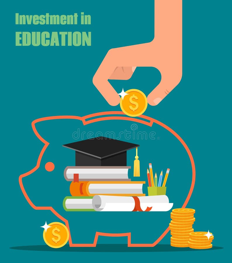 Investissez dans le concept de vecteur d'éducation Pile de livres illustration de vecteur Investissez dans le concept de vecteur d'éducation Pile de livres illustration de vecteur