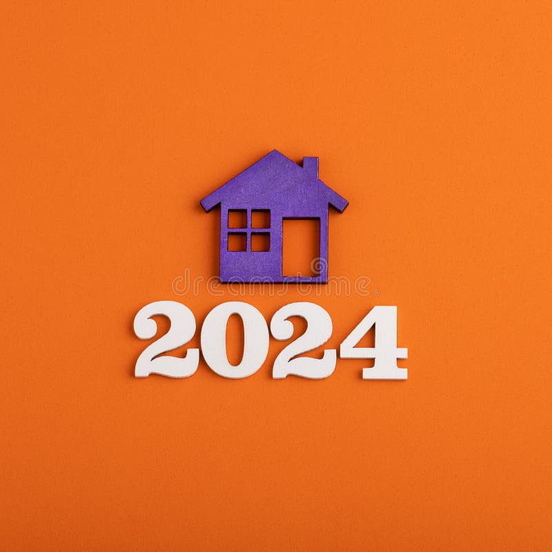 Investment Concept for Home Purchase House and Year 2024 Stock Image