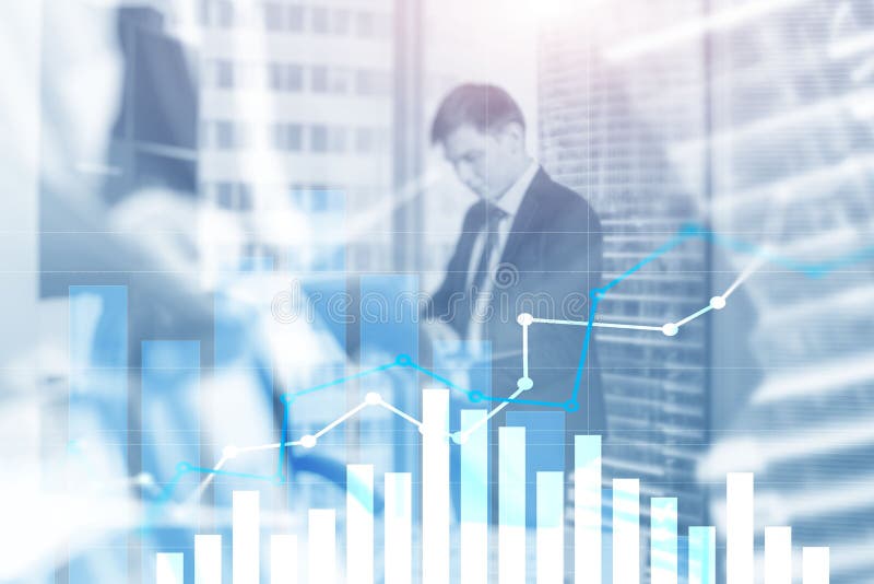 Investment Financial or Economic trends business idea and art work design. Office background royalty free illustration