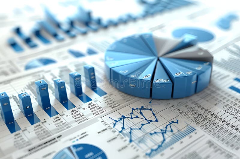Investment planning and reporting concept. Chart, 3d graph. Reit concept royalty free illustration