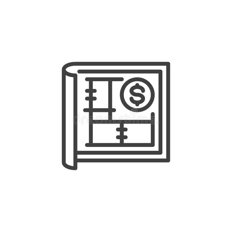 Investment project line icon royalty free illustration