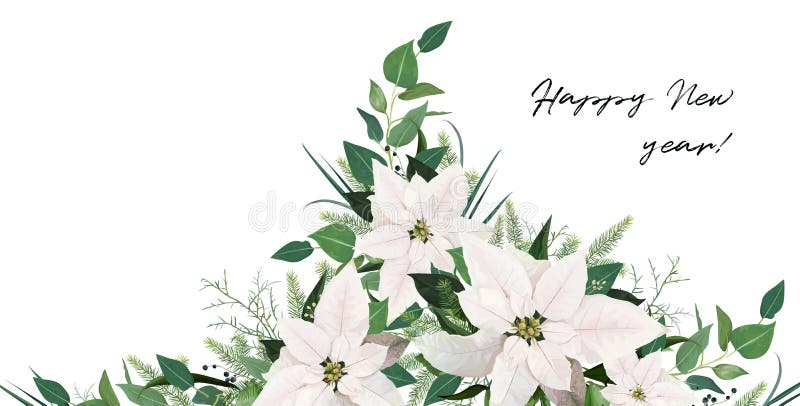 Invierno Temporada Editable Fiesta Floral Boda Invitación Tarjeta De  Felicitación Vector Plantilla. Flores Blancas De Nochebuena Ilustración del  Vector - Ilustración de invitar, saludo: 207952379