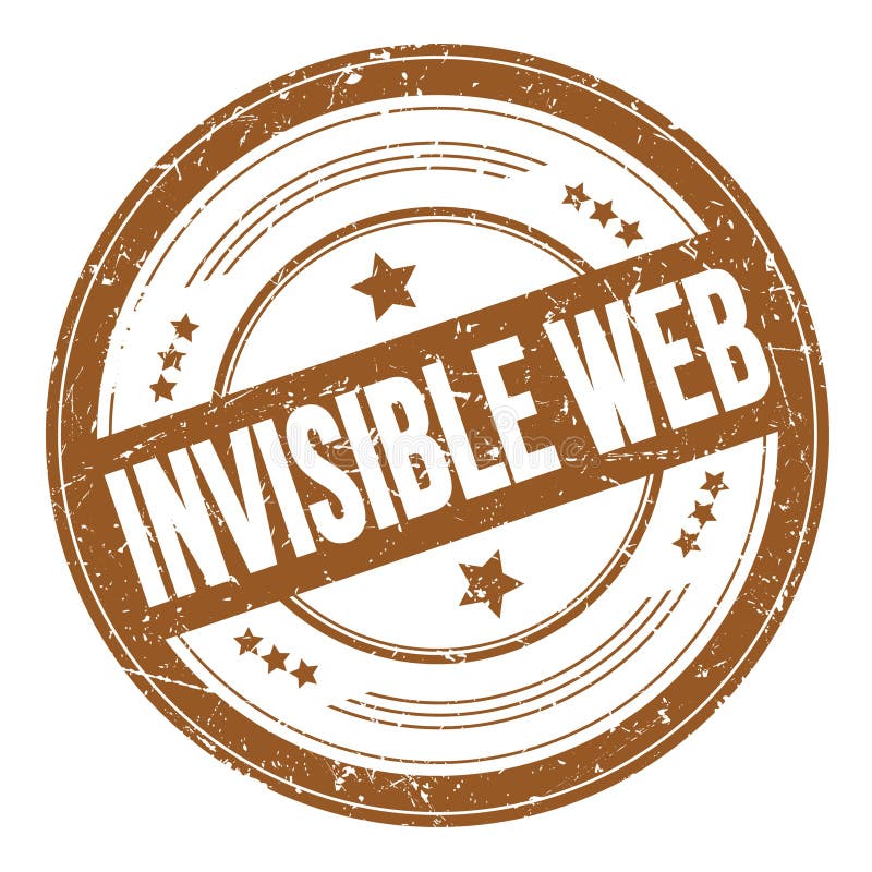 INVISIBLE WEB text on brown round grungy stamp vector illustration