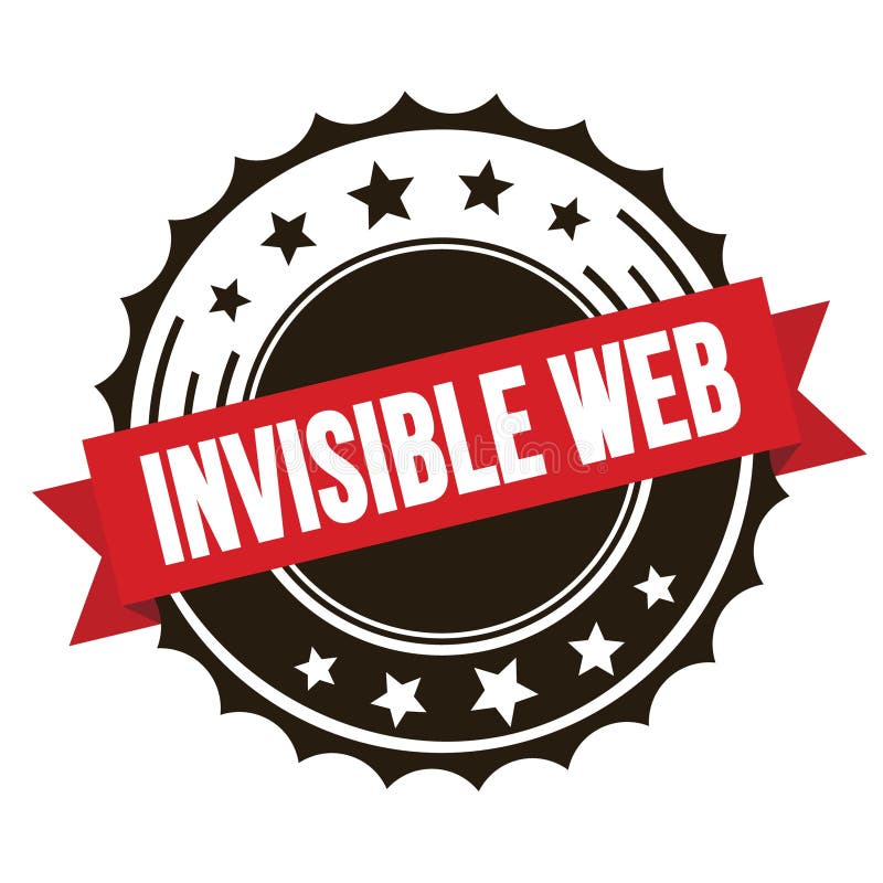 INVISIBLE WEB text on red brown ribbon stamp royalty free illustration