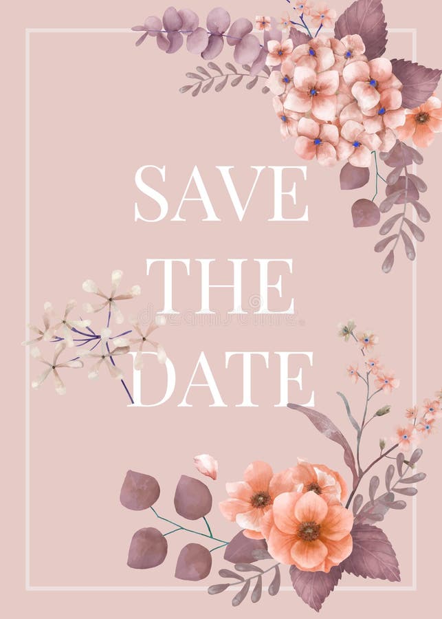 Invitación de boda floral temática del rosa libre illustration Invitación de boda floral temática del rosa libre illustration