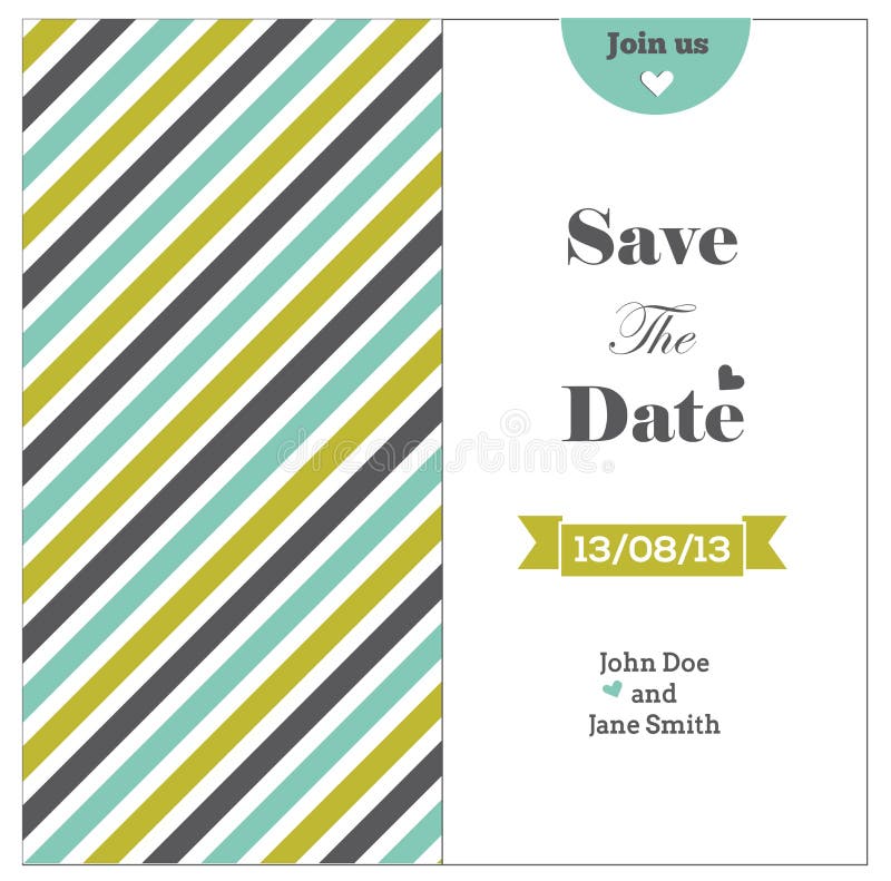 Invitación de la boda con las rayas coloreadas, románticas stock de ilustración Invitación de la boda con las rayas coloreadas, románticas stock de ilustración