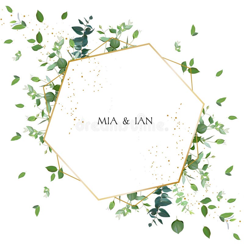 Invitación de la boda del verdor Estilo de la acuarela libre illustration Invitación de la boda del verdor Estilo de la acuarela libre illustration