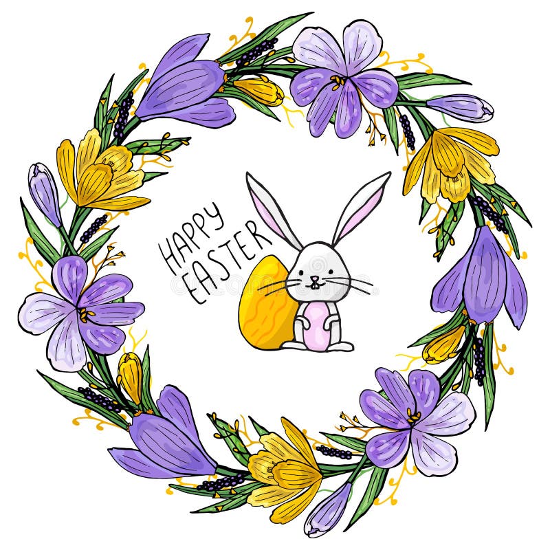 Invitación feliz de pascua ilustración del vector Invitación feliz de pascua ilustración del vector