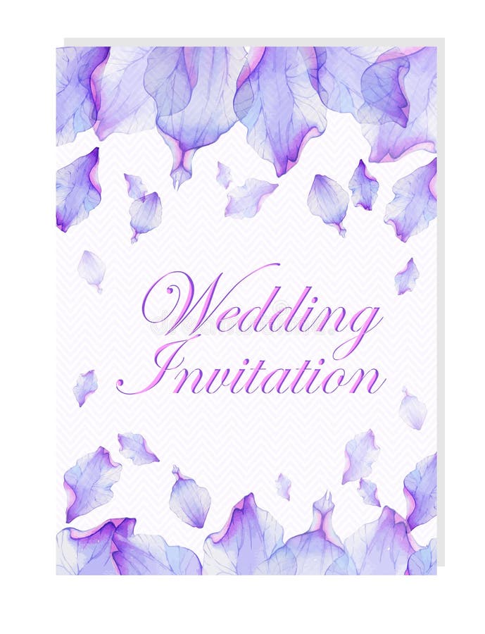 Invitation avec des pétales de fleur d'aquarelle illustration stock Invitation avec des pétales de fleur d'aquarelle illustration stock