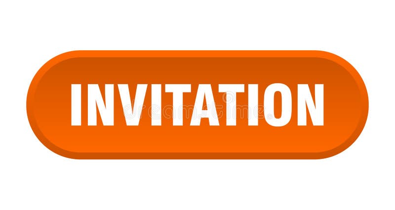 Invitation button. rounded sign on white background vector illustration