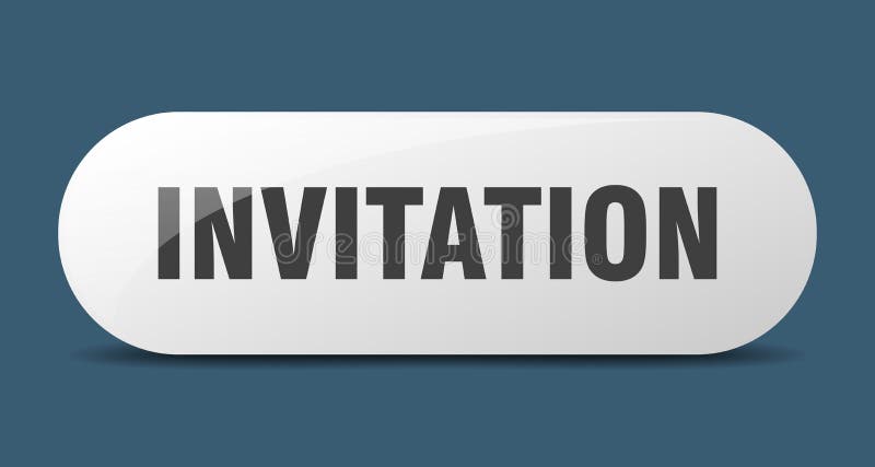 Invitation button. sticker. banner. rounded glass sign stock illustration