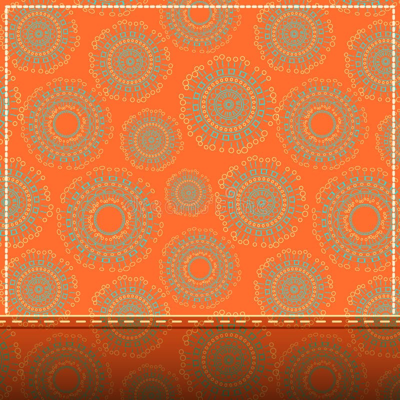 Invitation Card with Abstract Orange Pattern stock illustration
