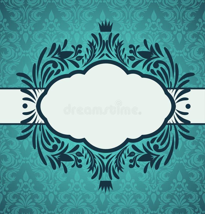 Invitation card with frame vector illustration